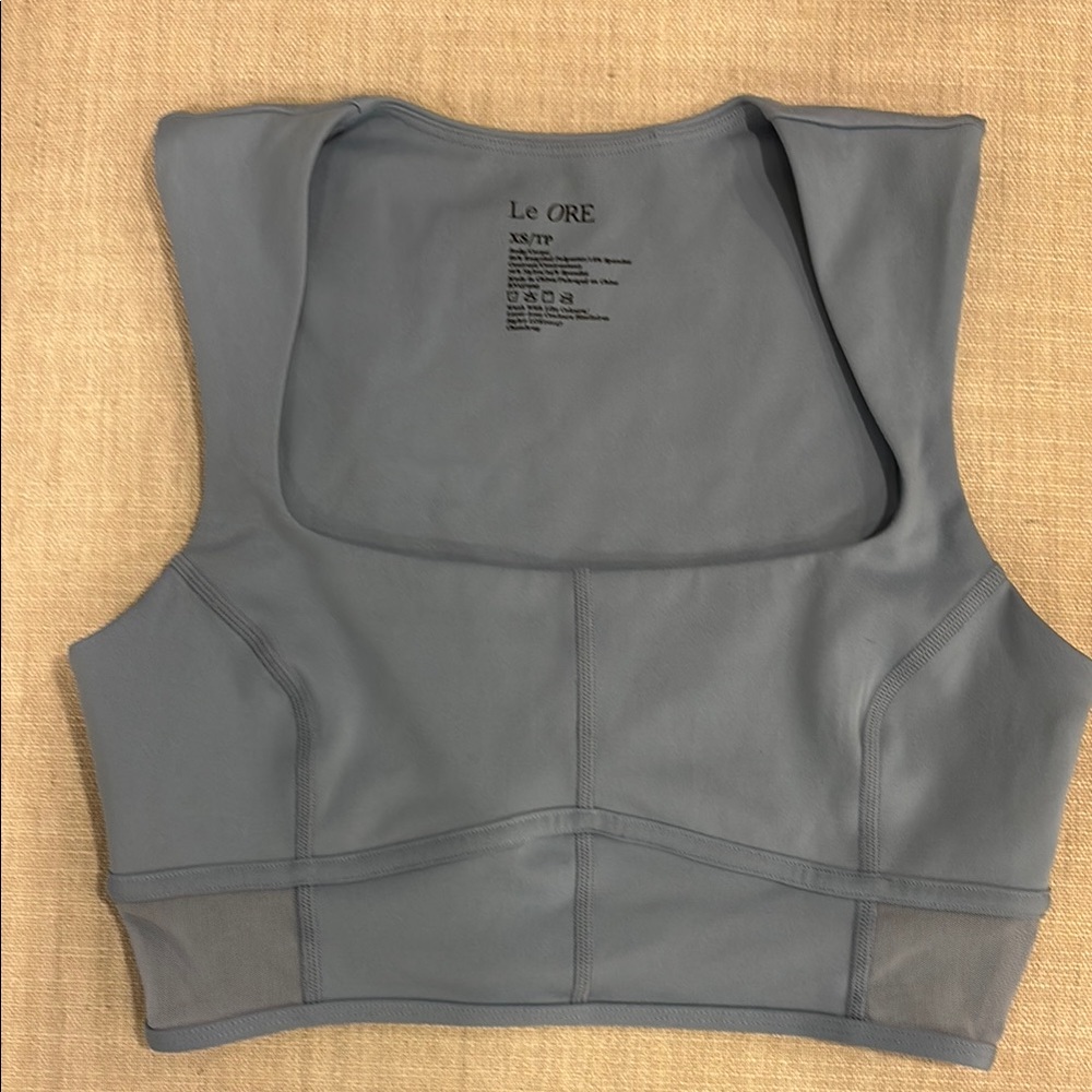 Le Ore Women's Squared Neck Sports Bra - Slate Blue